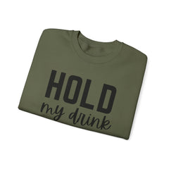 "Hold My Drink, I Gotta Pet This Dog" Unisex Heavy Blend™ Crewneck Sweatshirt