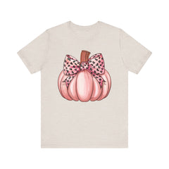 Cute Pink Pumpkin Graphic Tee for Fall, Autumn Shirt, Halloween Top, Harvest Celebration T-Shirt, Seasonal Apparel, Gift Idea