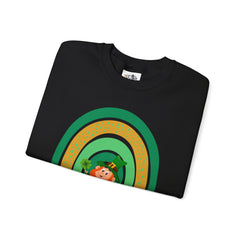 St. Patrick's Day Unisex Crewneck Sweatshirt - Happy Leprechaun Rainbow Design