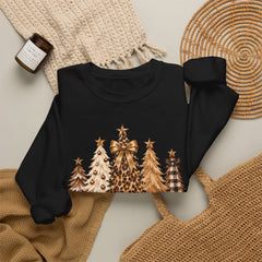 Leopard & Neutral Christmas Trees Crewneck Sweatshirt
