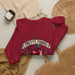 Crewneck Sweatshirt — “Pretty Things Can Be Poison” Gothic Apple Graphic