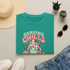 T-Shirt — "Serving Chills" Retro Dessert Graphic Tee (Extra Whipped Cream) - BP - Halloween