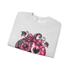 Pink Sugar Skull Pumpkin Sweatshirt ~ Halloween Vibes