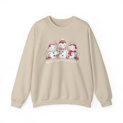 Winter is Better with Friends - Snowmen Crewneck Sweatshirt, Cozy Christmas Apparel, Holiday Festive Sweatshirt