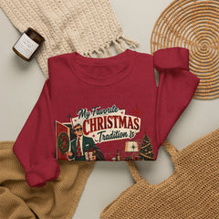 "My Favorite Christmas Tradition is Leaving Early" Vintage Holiday Christmas Crewneck