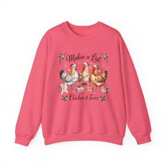 "Makin' a List, Chicken It Twice" Christmas Chicken Crewneck Gildan Sweatshirt