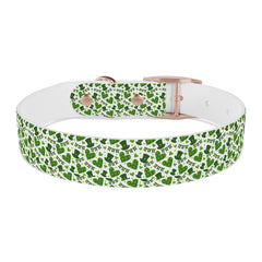 Dog Collar - Green Leprechaun Hats and Green Hearts Design