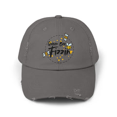 Distressed Cap with Queen Bee Fizzin Design, Vintage Hat, Bee Lovers, Jewelry Reveals