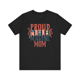 Proud Marine Mom Tee - Patriotic American Veteran T-Shirt