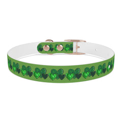 Copy of Dog Collar - Green Leprechaun Hats and Green Hearts Design