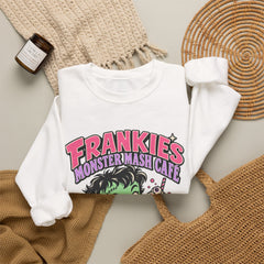 Frankie’s Monstermash Café Sweatshirt — Retro Cute Frankenstein Milkshake Halloween Crewneck