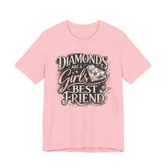 Diamonds Are a Girl's Best Friend T-Shirt – Retro Script Diamond Graphic Tee