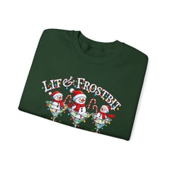 Lit & Frostbit Design | Festive Christmas Martinis, Winter Parties, Snowman Apparel, Christmas Party Sweatshirt
