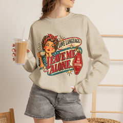Retro Rosie 'Leave Me Alone' Vintage Pin-Up Graphic Sweatshirt- Valentine