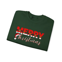 Christmas Crewneck Sweatshirt - Santa's Belt and Hat Design