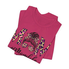 Mom Life Cheeta Print Unisex Jersey Tee - Fun Floral Design for Mothers