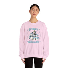 Winter Wonderland with Snowmen - Crewneck Sweatshirt -  Blue Design
