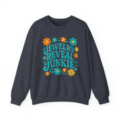 Jewelry Reveal Junkie Sweatshirt by Gildan, Cozy Unisex Crewneck, Gift for Jewelry Lovers