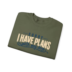 "Sorry I Have Plans With My Dog" Cozy Dog Lover Crewneck Sweatshirt