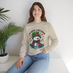 "I'm Having a Meltdown" Beautiful Melting Snowman Christmas Gildan Crewneck