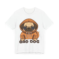 Graphic Tee with Cute Bad Dog Illustration - Unisex Jersey Short Sleeve Tee