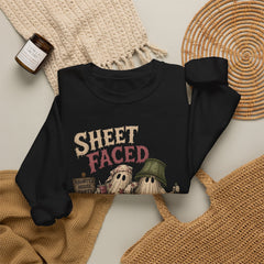 Sheet Faced Crewneck Sweatshirt — Funny Halloween Ghosts Graphic