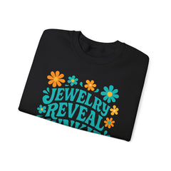 Jewelry Reveal Junkie Sweatshirt by Gildan, Cozy Unisex Crewneck, Gift for Jewelry Lovers