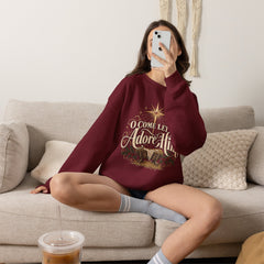 O Come Let Us Adore Him Crewneck Sweatshirt — Nativity Christmas Sweatshirt