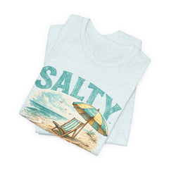 Salty Soul Beach T-Shirt — Vintage Umbrella & Chair Summer Tee