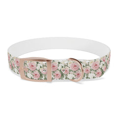 Dog Collar- White and Pink Roses