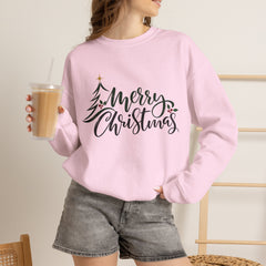 "Merry Christmas" Crewneck, Unisex Sweater, Winter Fashion, Festive Apparel, Holiday Gift, Christmas tree