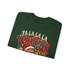 'Fa La La La Whatever' Cute Sleepy Reindeer Christmas Sweatshirt