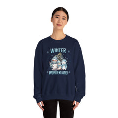 Winter Wonderland with Snowmen - Crewneck Sweatshirt -  Blue Design