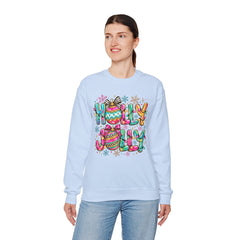Holly Jolly Crewneck Gildan Sweatshirt — Colorful Christmas Ornament Holiday Sweater