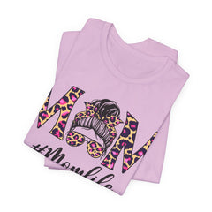 Mom Life Cheeta Print Unisex Jersey Tee - Fun Floral Design for Mothers
