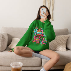 Holly Jolly Crewneck Gildan Sweatshirt — Colorful Christmas Ornament Holiday Sweater