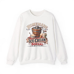 Crewneck Sweatshirt — "Homemade Ice Cream Social" Vintage Ice Cream Maker Design