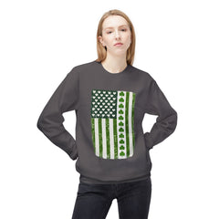 St. Patrick's Day Shamrock Flag Crewneck Sweatshirt
