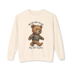 “On The Way To Get My Sh!t Together” Bear Sweatshirt — Cute Vintage Teddy Graphic Comfort Colors Crewneck