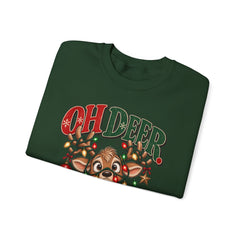 Oh Deer Christmas Sweatshirt — Cute Reindeer Holiday Crewneck