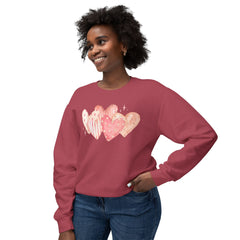 Watercolor Hearts Crewneck Sweatshirt — Valentine's Day Romantic Pullover