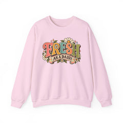 Fresh as a Daisy Crewneck Sweatshirt – Retro Spring Floral Graphic