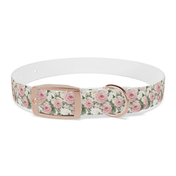 Dog Collar- White and Pink Roses