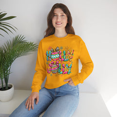 Holly Jolly Crewneck Gildan Sweatshirt — Colorful Christmas Ornament Holiday Sweater