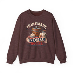 Crewneck Sweatshirt — "Homemade Ice Cream Social" Vintage Ice Cream Maker Design