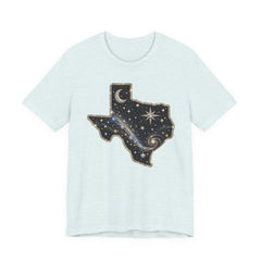 Texas Night Sky Tee — Celestial Moon & Stars State Graphic T-Shirt