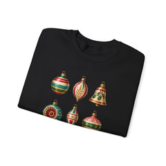 Crewneck Sweatshirt — Vintage Christmas Ornaments Holiday Pullover