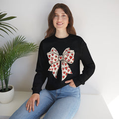 Valentine Heart Bow Sweatshirt — Cute Ribbon Graphic Crewneck