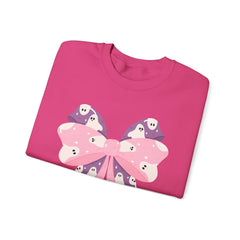 Ghost Bow Heavy Blend Sweatshirt - Halloween Ghost Bow Design