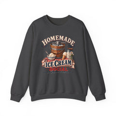 Crewneck Sweatshirt — "Homemade Ice Cream Social" Vintage Ice Cream Maker Design